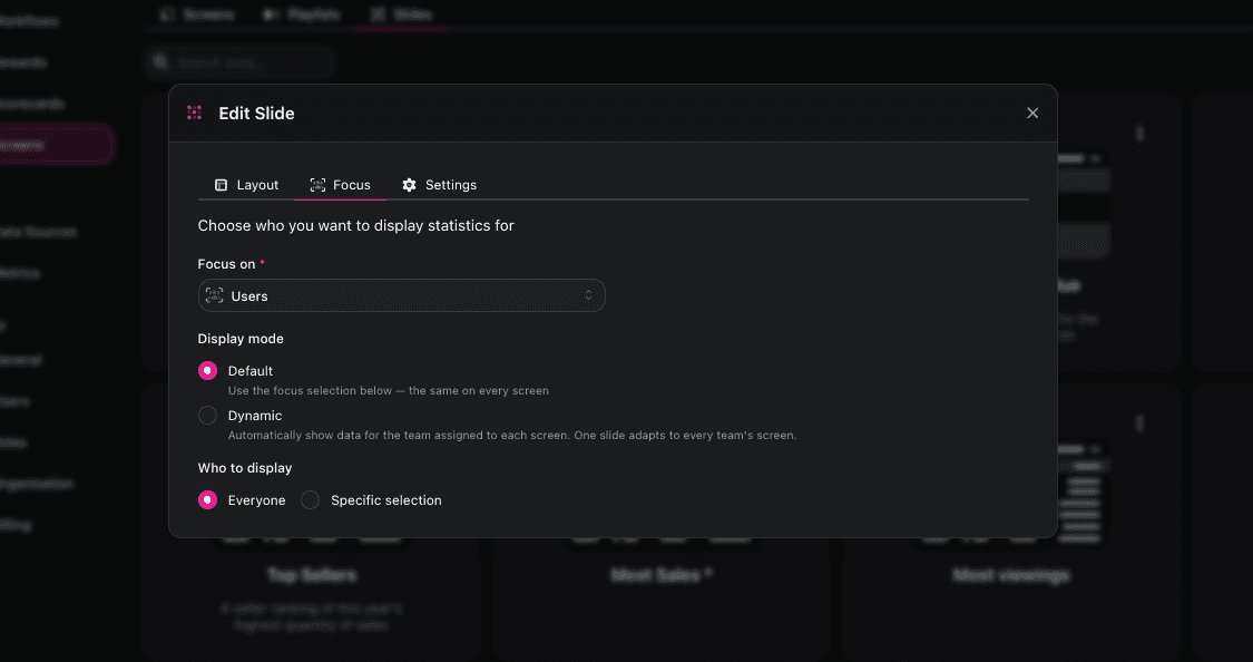 TV Slide Dynamic Modes